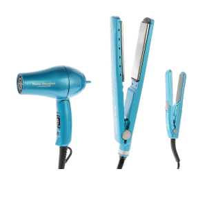 Combo de Plancha Babyliss Nano Titanium 1 1/4″ + Plancha Mini 1/2 + Secadora Mini BAB017