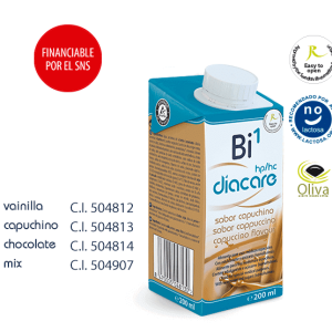 Bi1 Via Diacare Hp/Hc Vainilla 12×500 ml – Dieta Enteral Completa Hipercalórica e Hiperproteica
